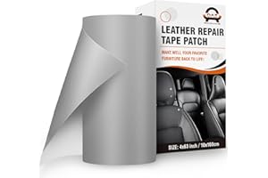 OAZ Self Adhesive Leather Repair Tape, 4X63 Inch Patch for Furniture, Car Seats, Couch, Sofas, Chairs (Grey)