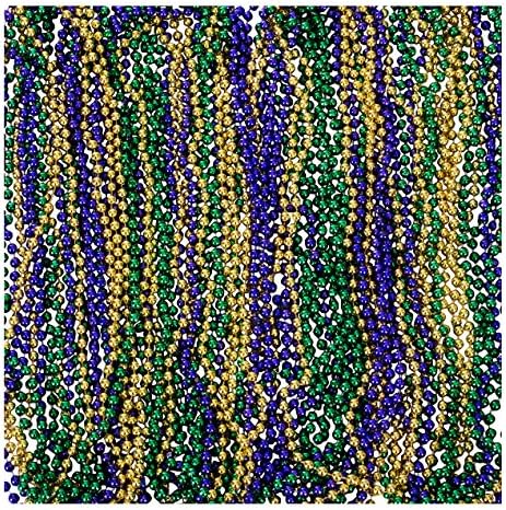 Funny Party Hats Mardi Gras Beads Mardi Gra Accessories Carnival Necklaces 33" Inches Mardi Gras Party 144 Pc