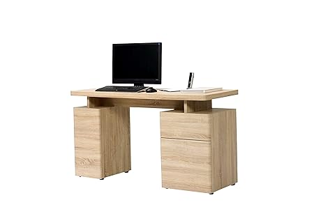 Movian Schreibtisch mit zwei Schrankfächern, Eichendekor