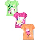 The Children's Place Baby-Girls and Toddler Unicorns,Butterflies,Trends Short Sleeve Graphic T-Shirts,3 Pack