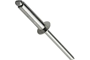 Fastenere Pop Rivets - 1/4" x 5/8" (25pcs) Heavy Duty, Open-End, Stainless Steel, Dome-Head Blind Rivets, Corrosion-Resistant, High Tensile & Shear Strength, 8-10 Gap 0.501"-0.625"