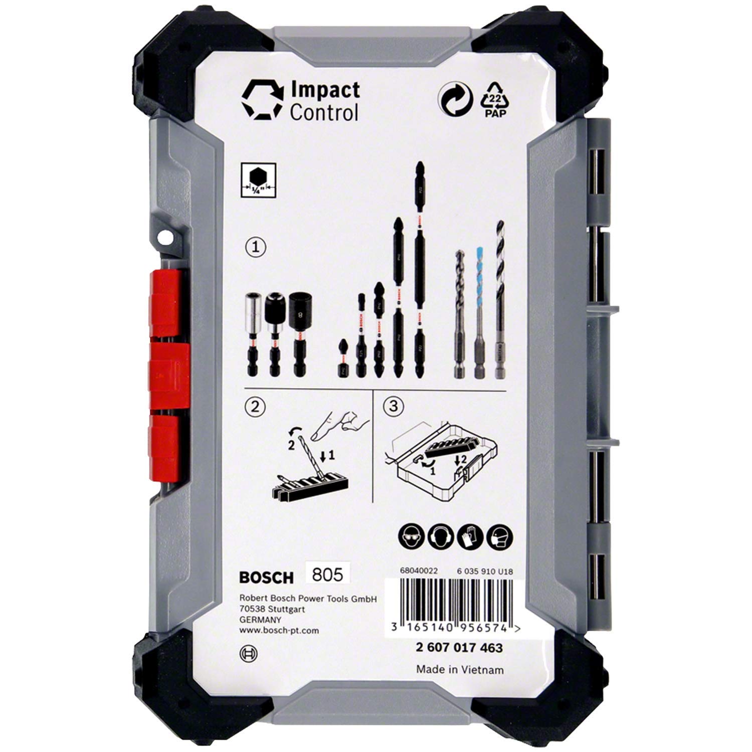 Bosch 35x PRO Impact Mixed Set, Amazon Exclusiv, 35-tlg. (für Beton, Weiche Fliesen, 108 x 168 mm, Professional Zubehör Bohrmaschine) 2