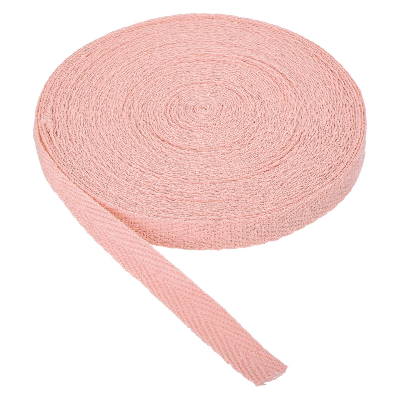 PATIKIL Cotton Twill Tape 10mm(3/8 Inch) 10 Yards Cotton Ribbon Bias Binding Tapes Herringbone Webbing Trim for Sewing Gift Wrapping Craft DIY Pale Pink - 9m