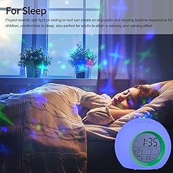 Tarklanda Alarm Clock for Kids,Moon Stars Projector