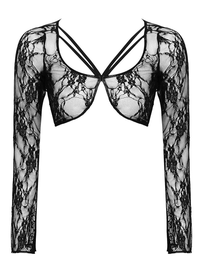 Buy YiZYiF Women's Lace Arm Sleeve Shapewear Sexy Crop Tops Slimming