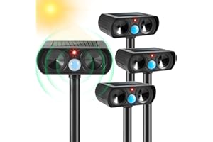 JLLOM Ultrasonic Animal Repellent Outdoor Solar Animal Repeller with Motion Detection Waterproof Cat Deterrent Outdoor Deer Repellent Device for Dog Raccoon Rabbit Squirrel Skunk Repellent for Yard (4)