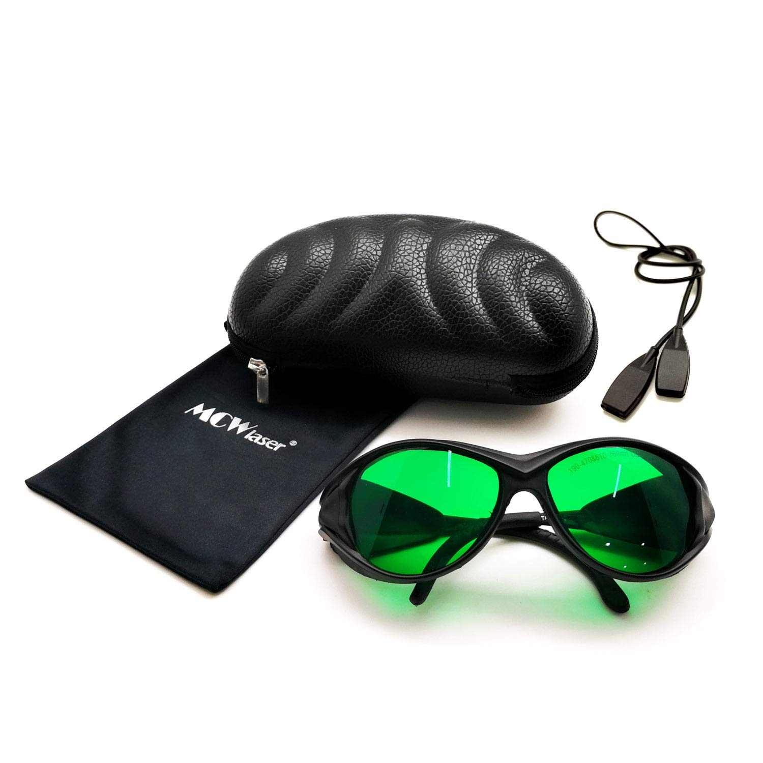 MCWlaser Laser Safety Glasses 190-470 & 610-760nm Protective Goggles Typical For 355nm 405nm 447nm 450nm 406nm 460nm 635nm 650nm 655nm 671nm 694nm 750nm 755nm Absorption Type EP-13 Style 2