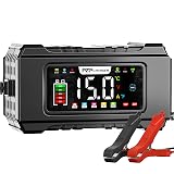 PZP 15-Amp 12V/24V Smart Battery Charger, Maintainer & Trickle Charger for LiFePO4, Lead Acid Batteries - Fully Automatic 9-Stage Charging w/Temp Compensation for Motorcycle Car Truck Lawnmower Boat