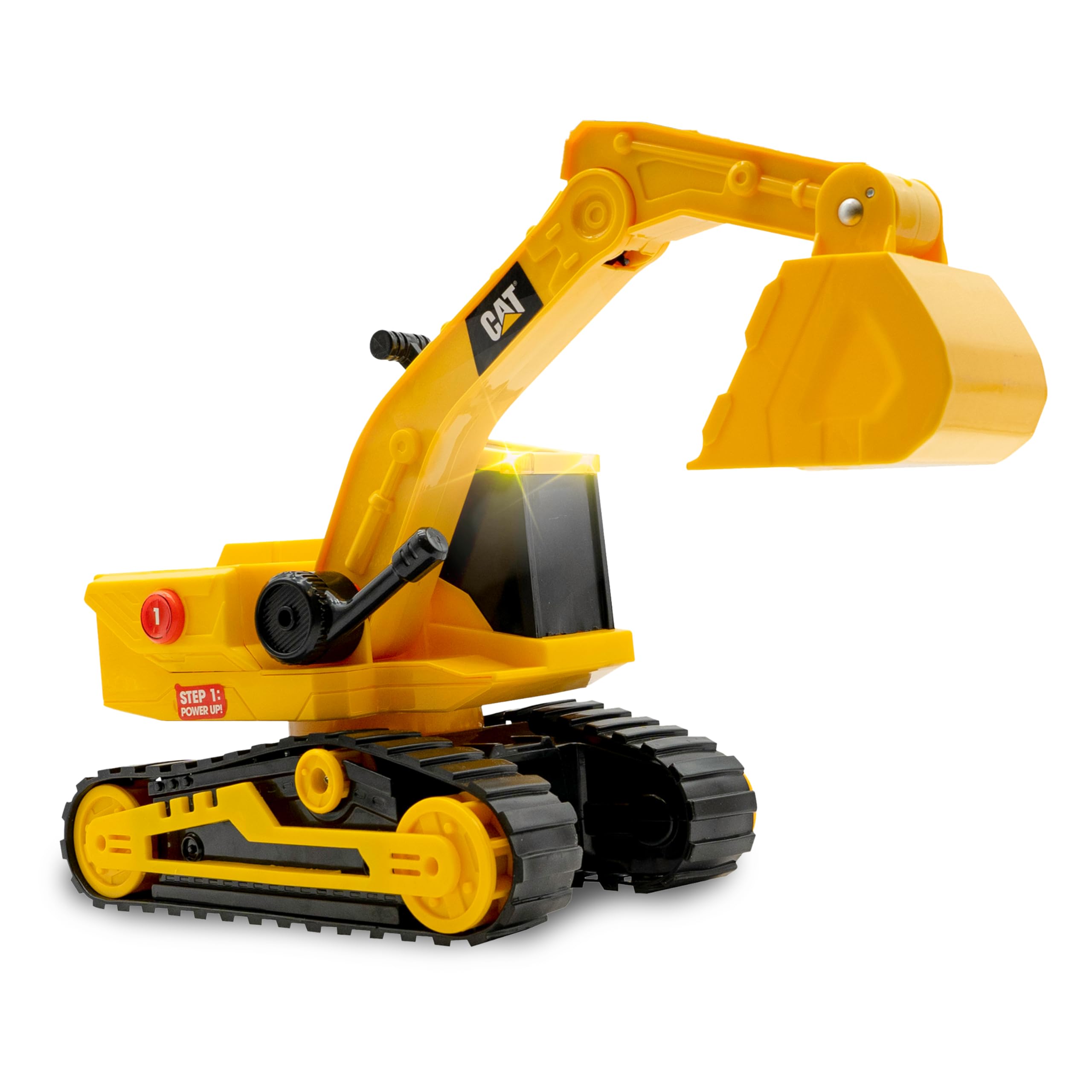 Cat Construction Power Haulers Excavator - Motion Drive Technology and Lights & Sounds Toy Truck for Kids Ages 3+, Durable Yellow Construction Vehicle