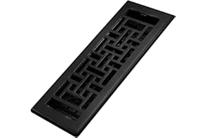 Decor Grates AJH310-BLK Oriental Floor Register, 3x10 Inches, Textured Black