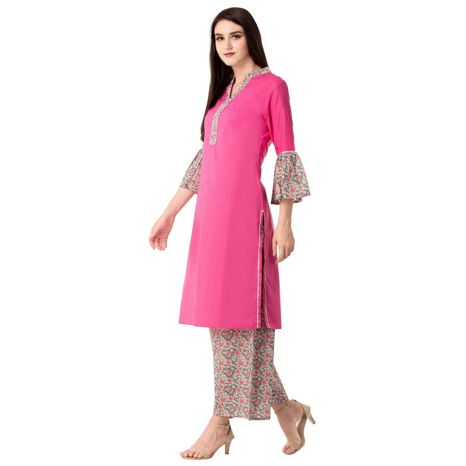 khushal k women's rayon kurta with palazzo set