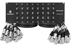 PRORECK Rack Mount TRS XLR Combo Splitter Snake Cable, Suitable for Live, Recording, Stage, Studio (10 Foot x 10 Foot - 32 Channel) PR-32-1010, 4U