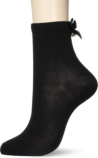 Amazon ウィゴー リボンパール ソックス 靴下 レディース Free Size ブラック ソックス 通販