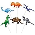 WERNNSAI 36 PCS Watercolor Dinosaur Cupcake Toppers - Dinosaur Cake Toppers for Boys Kids Dinosaur Birthday Party Cake Decorations Dino Party Cake Decors Dinosaur Baby Shower Party Favors Supplies