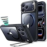 ESR for iPhone 17 Pro Case with Stash Stand, Camera Control Cover Compatible with MagSafe, Military-Grade Drop Protection Magnetic Phone Case, Scratch-Resistant Back Cover,Clear Black