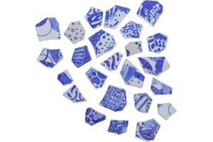 TOYANDONA Blue and White Porcelain Mosaic Pieces 500g DIY Irregular Ceramic Tile Chips for Home Decor, Wall