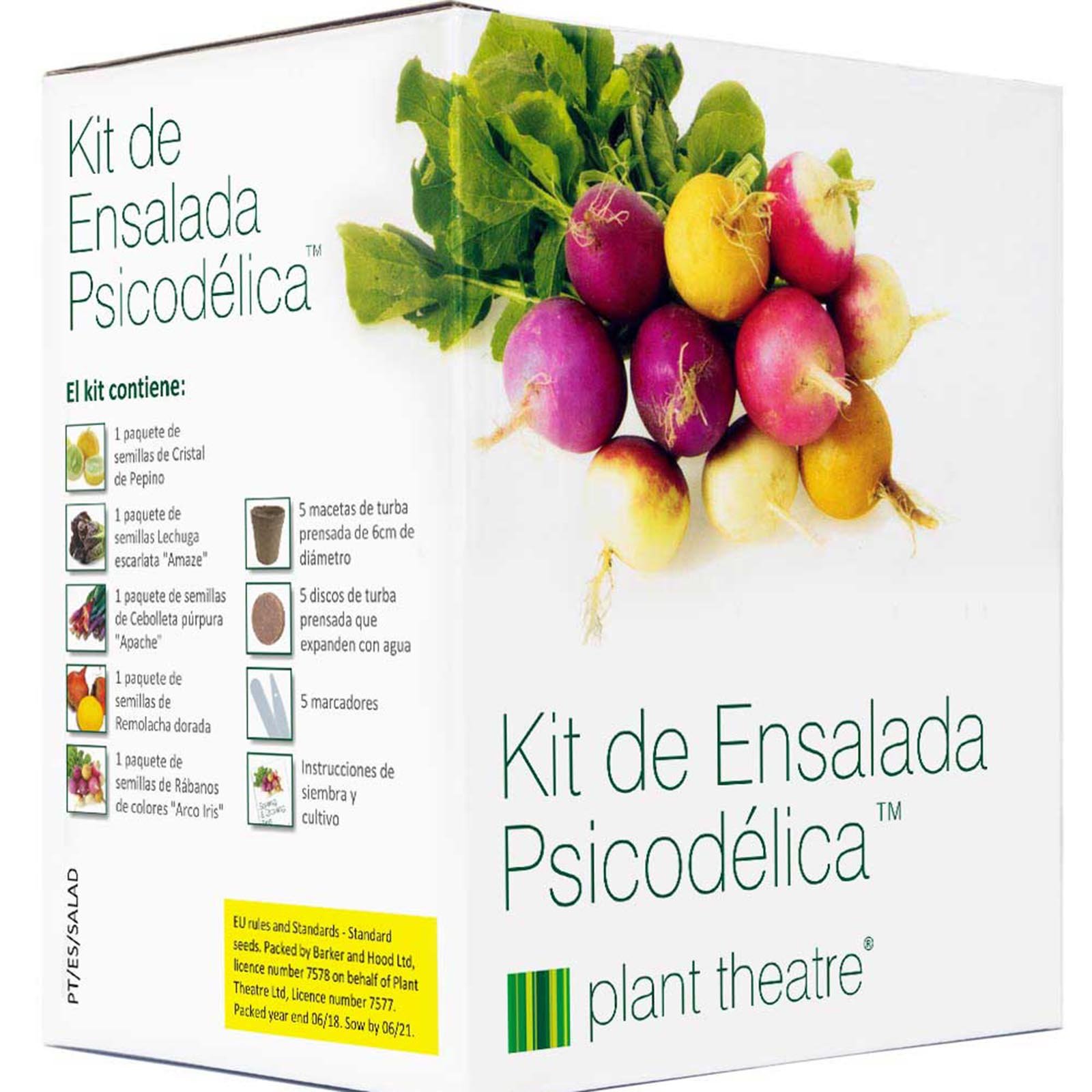 Plant Theatre Kit de Ensalada Psicodélica - 5 fantásticas verduras de ensalada para crecer - Gran Regalo