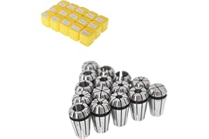 TINVHY 15-Pack ER11 Spring Collet Set 1/16Inch-3/4Inch CNC Super Precision Milling tool for CNC Workholding Engraving & milling Lathe Tool
