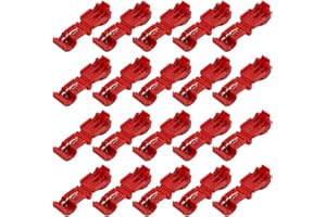 Linkgood Terminal for Robotic Mowers, 20 Pcs Red Wire Connectors with For Tin-Plated Copper, 22-18AWG, Easy Installation No T