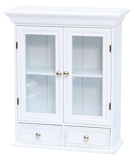 Elbmobel De Wall Cupboard With Glass Doors Wooden Country Style