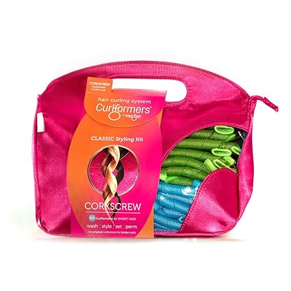 Curlformers - Lockenstyling-Set für Korkenzieherlocken - für kurzes Haar bis zu einer Länge von 20 cm - ohne Hitze - mit 40 L