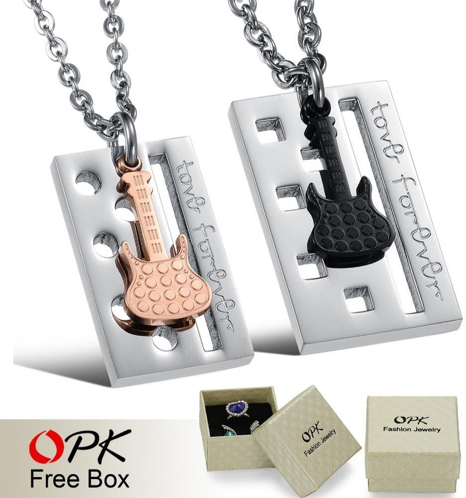 Fashion Stylish Stainless Steel Pendant Necklace fashion personalized Guitar Accessories for couple 818