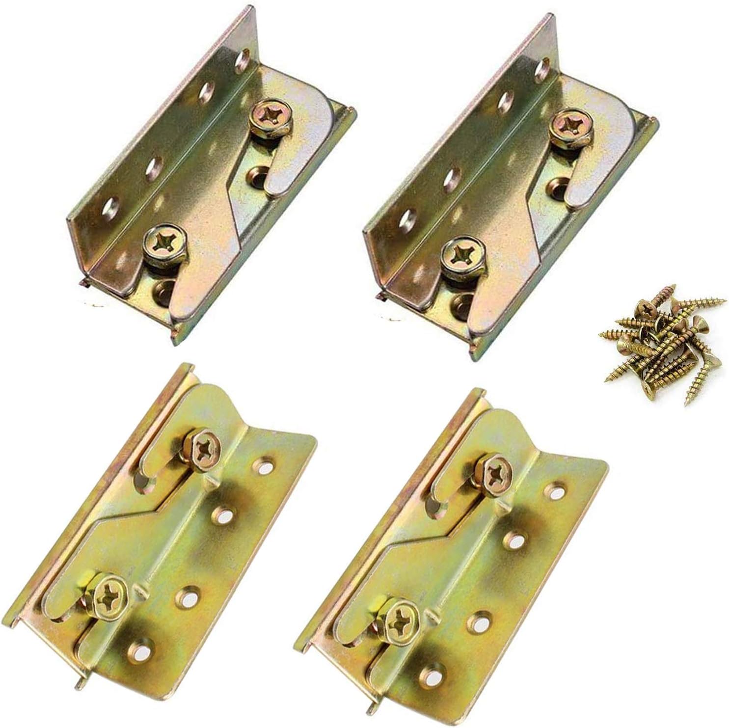 GOONSDS Bed Rail Bracket,4 Sets NonMortise Bed Hinge