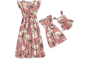 Focamia Mommy and Me Family Matching Outfits Women and Girls Stylish Dresses