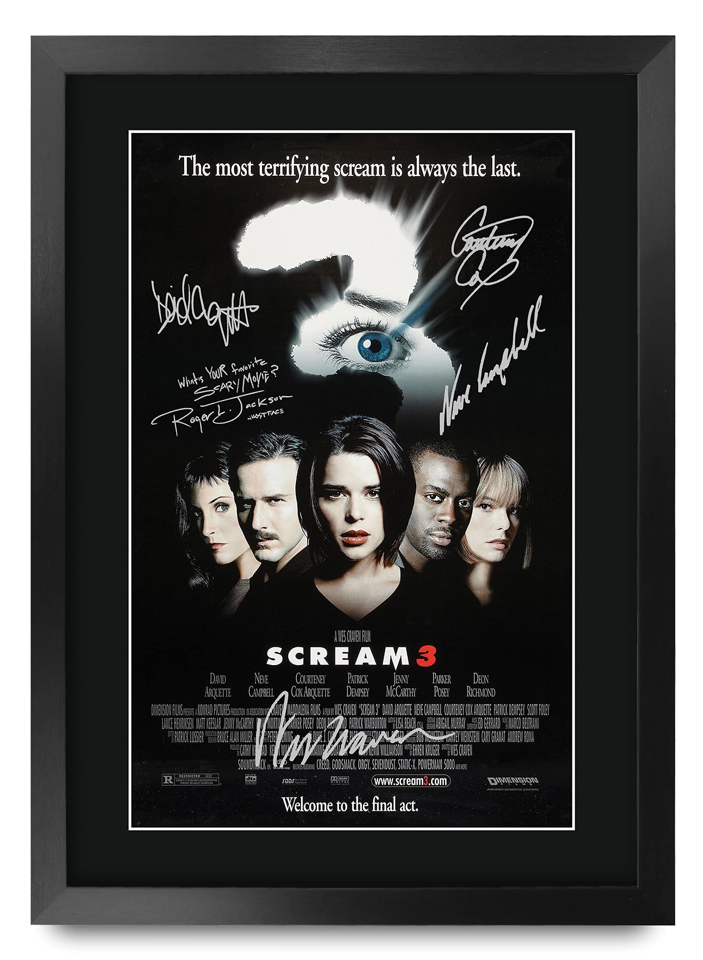 HWC Trading FR A3 Scream 3 Gifts Printed Poster Signed Autograph Picture for Movie Memorabilia Fans - A3 Framed