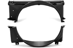 HECASA Fan Shroud Compatible with 1988-1999 Chevy Chevrolet GMC Sierra C/K 1500 2500 3500 Series Replacement for 15739589 GM3110116 15696691 GM3110117 Front Upper & Lower Radiator Fan Shroud Black