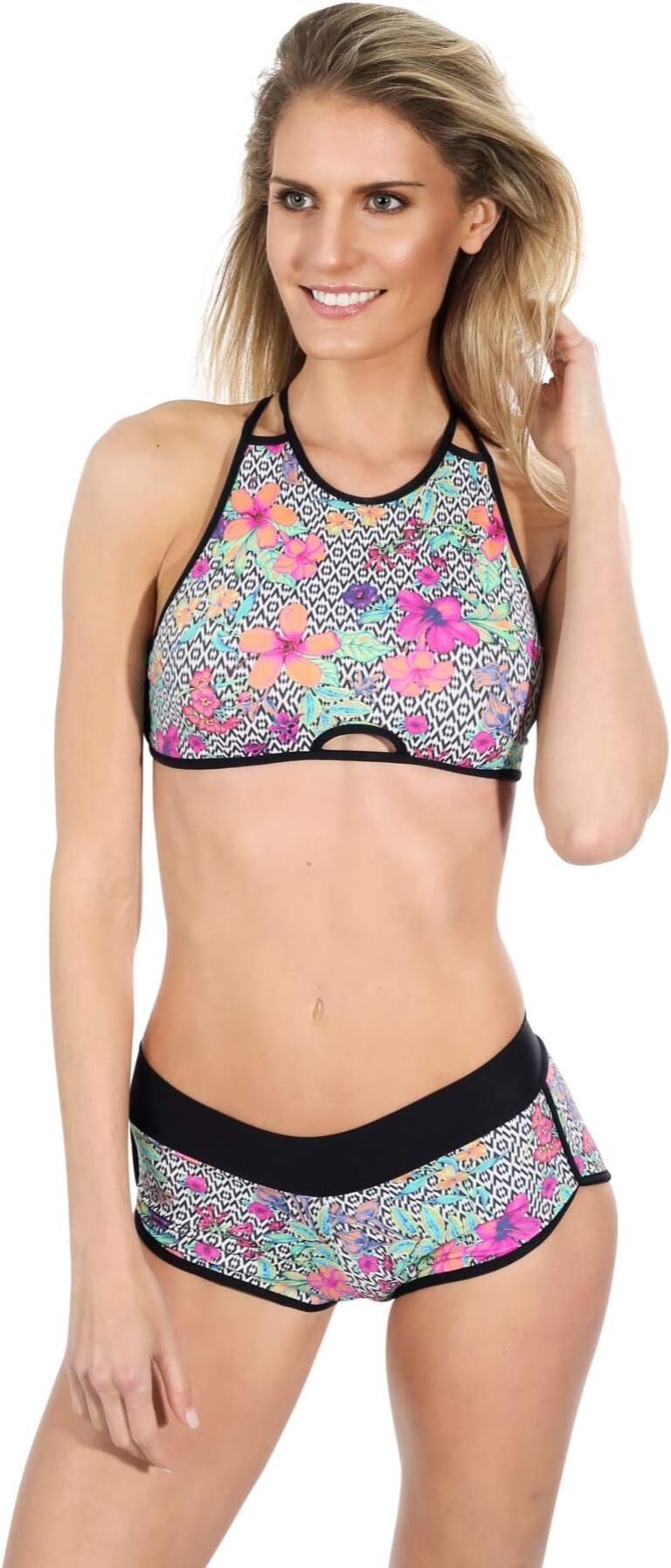 Brazilian Bikini Set. Crop top & Boyshorts Bottoms. Swimwear for Women