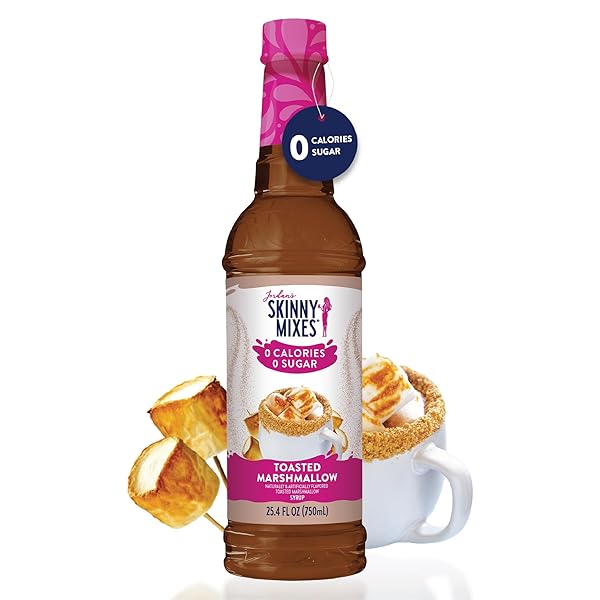 JORDAN’S SKINNY SYRUPS SUGAR FREE COFFEE SYRUP, TOASTED MARSHMALLOW FLAVOR DRINK MIX, ZERO CALORIE FLAVORING FOR CHAI LATTE, PROTEIN SHAKE, FOOD & MORE, GLUTEN FREE, KETO FRIENDLY, 25.4 FL OZ, 1 PACK