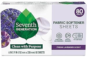 Seventh Generation Fabric Softener Sheets, Blue Eucalyptus & Lavender, 80 ct