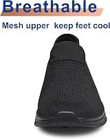 Surfing Tree Womens Walking Shoes Non Slip Breathable Slip On Size 9 Black view 3