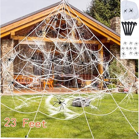 Amazon Com Lakuku Halloween Giant Spider Web 23 X 18ft