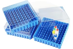 Scienfocus lab Cryogenic Storage Box - PC Cryogenic Boxes，Blue/81-Well,for 0.5, 1.5 and 2.0mL Cryotubes (Pack of 1)