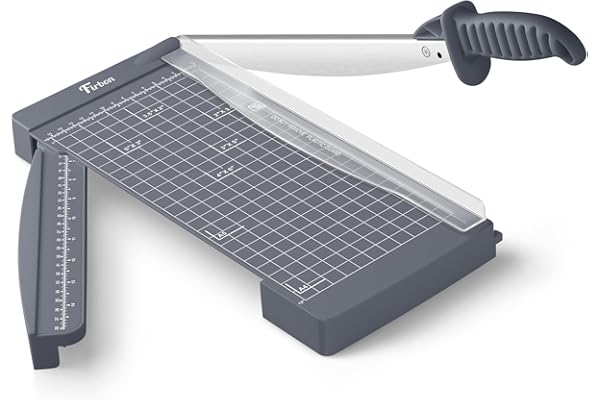 Firbon 12" Guillotine Paper Cutter with Hidden Ruler, Compact Heavy Duty 12-Sheet Capacity Trimmer for Cardstock, Photos, Scr