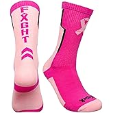 awufncksn Breast Cancer Awareness Socks for Men Youth Boys Pink Football Softball Soccer Softball Baseball Accessories Socks