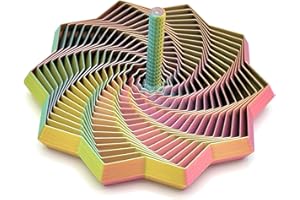 TRULY AMAZING THINGS Expanded Sensory Fidget Star with Handle – Visually Captivating and Satisfyingly Noisy! (Red - Yellow - Green, Medium)