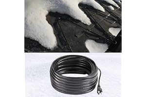 RUITN Roof Heat Cable, Heat Tape for Roof and Gutters, Self-Regulating Heating Cable to Prevent Ice Dams, Roof Snow Melting System 8W/FT,30FT