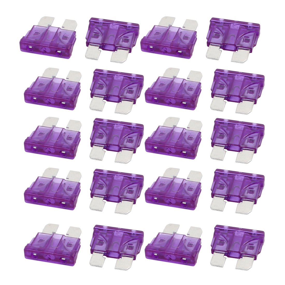 Sourcingmap 20pcs 3A Fuse Truck SUV Fuses Miniature Blade Fuse Purple