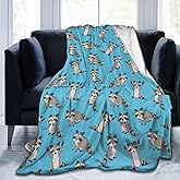 Carwayii Raccoon Blanket Racoon Gifts for Women Men Soft Animal Flannel Cute Throw Blanket Plush Sofa Durable Travel Raccoon Birthday Gift Blue 50"X40"