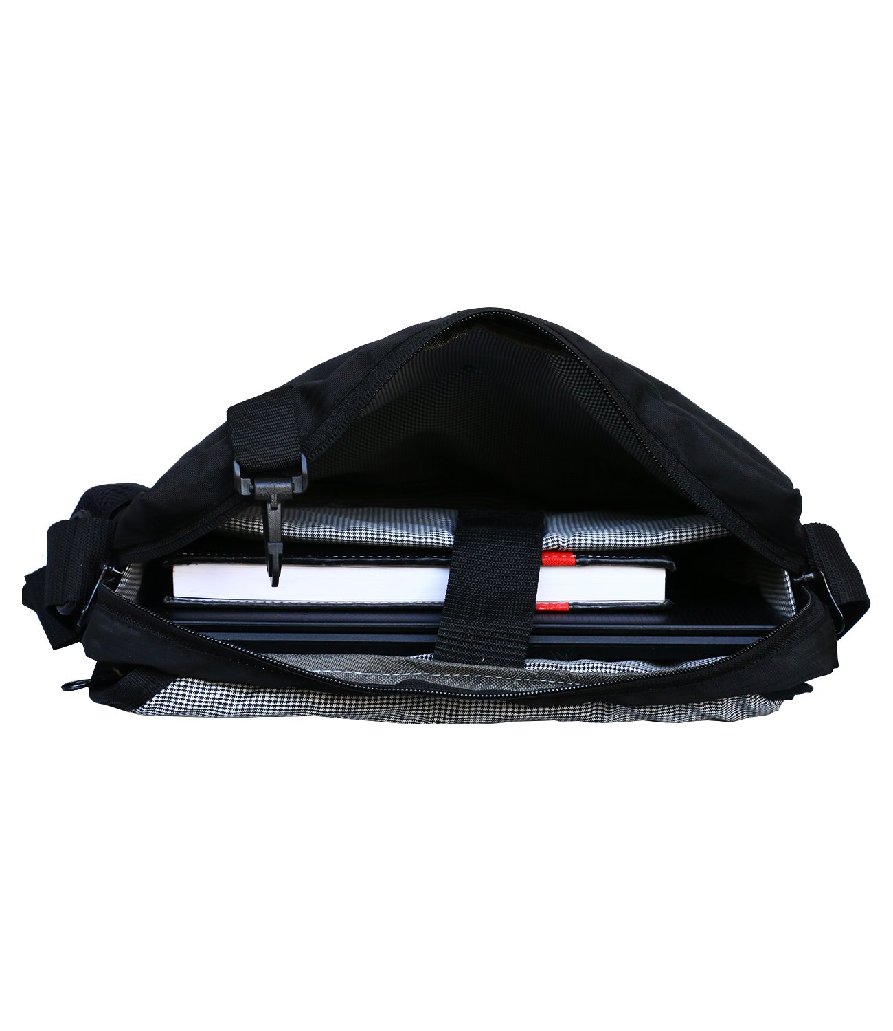 fantosy polyester black sling & cross-body bag for unisex