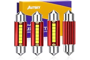 AUTSKY 41MM 42MM Festoon LED Bulb White for Interior Dome Map Vanity Mirror Sun Visor Lights, 211-2 212-2 578 569 214-2 LED B