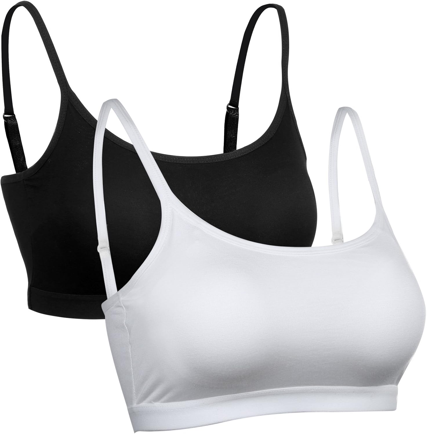 SATINIOR Mini Camisole Crop Top Wirefree Bra Padded Strap Cami Bra (XXL