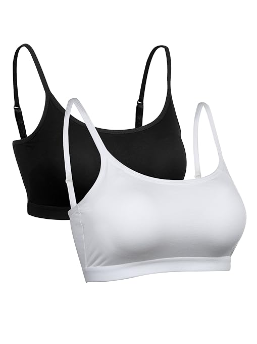 SATINIOR Damen Mini Cami Half Cami Crop Top Nahtlose Komfort Gepolsterte Nahtlose Bra Kabellos BH zum Schlafen, Freizeit, Spo