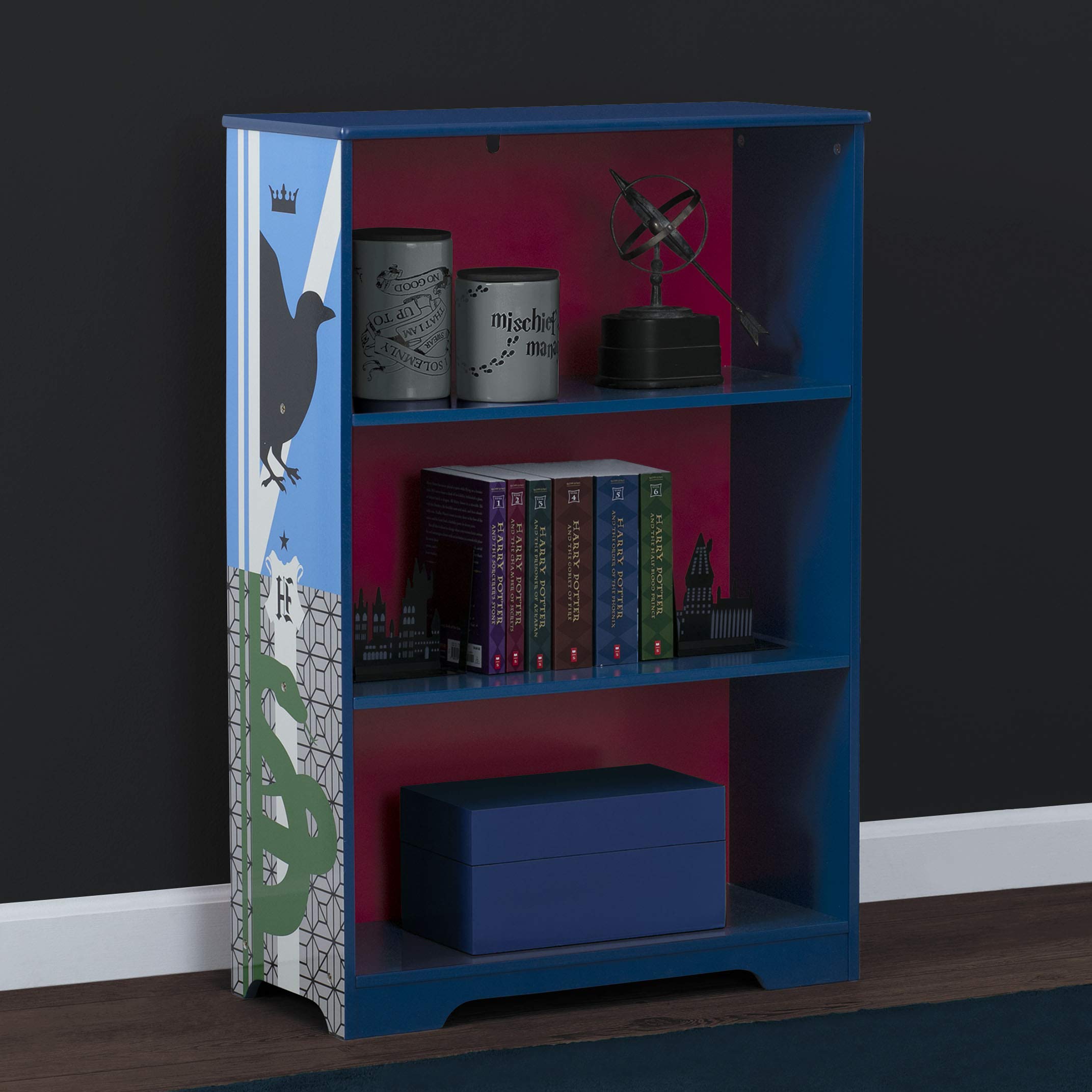 Delta Children Deluxe 3-Shelf Bookcase - Ideal for Books, Decor, Homeschooling & More, Harry Potter