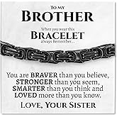 Love You This Much To My Brother Steel 6mm Bracelet Gift from Sister, Sentimental Gifts for Brother Birthday, Bracelet for Brother, Best Gifts for Brother from Sister