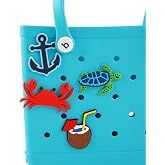 Vagocom Beach Style Charms Accessories for Bogg Bag and Simply Southern Tote,4Pcs Cute Inserts Decorative for Beach Bag