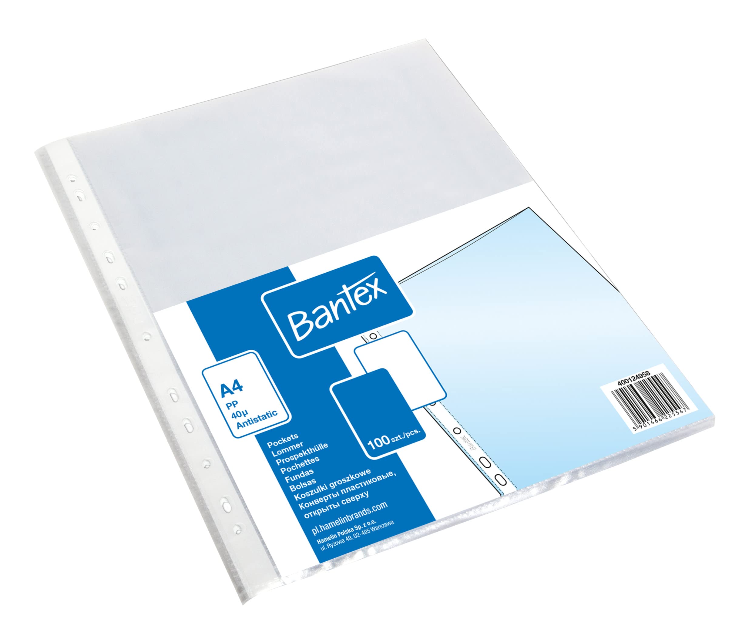 100 x A4 Bantex Matt Polypropylene Film Document Wallets 40 Micron
